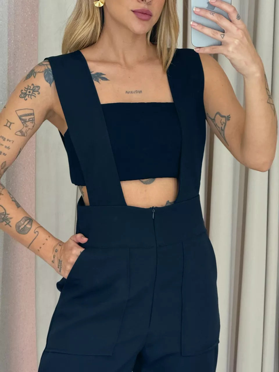 Jardineira Alfaiataria + TOP