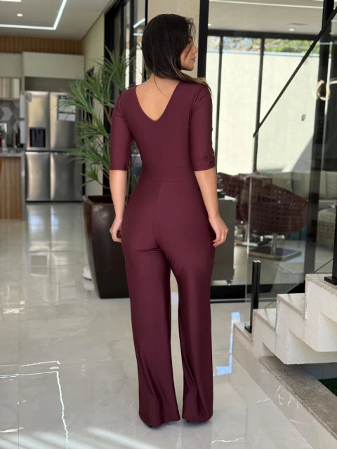 Macacão manga 3/4 suplex