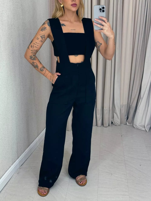 Jardineira Alfaiataria + TOP