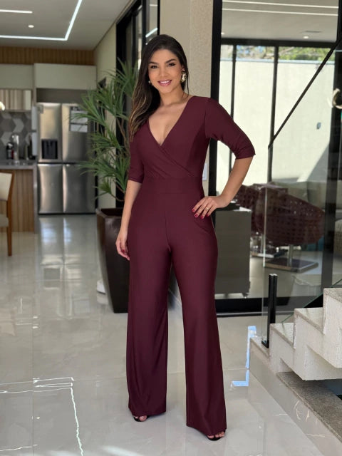 Macacão manga 3/4 suplex